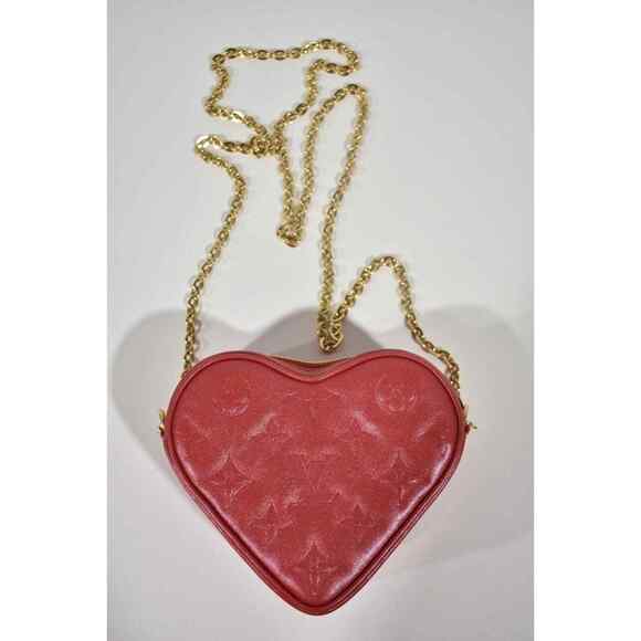 Louis Vuitton Heart On Chain Red Monogram Sac Coeur Love Shoulder Crossbody Bag - Picture 6 of 12
